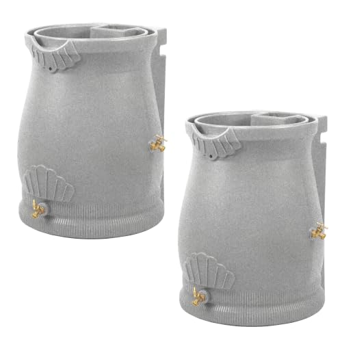 Good Ideas Rain Wizard Urn Shaped Water Collection Barrel 50 Gallon, 2 Pack