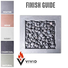 30" Premium “VERO Concrete Fire Bowl - Heavy Cement Natural Gas Fire Pit - Modern Square Outdoor Fire Table with Key Valve GFRC (30” L x 30” W x 15” H) (Grey)