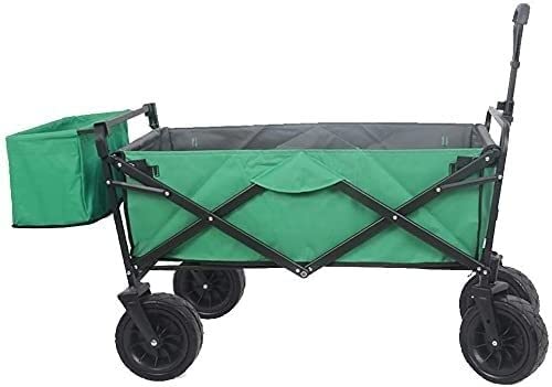 Outdoor Folding Utility Wagon 4-Wheel Portable Fishing Cart Folding Camping Trolley with Storage Basket Heavy Beach Truck Load-Bearing 100kg / 220lbs (Color : Style 3) (Style 2)