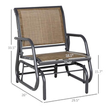 2pcs Outdoor Glider Chairs, Patio Rocking Chair Outside for Garden, Backyard, Poolside, Lawn Glider Chairs, Glider Chair (Light Mixed Brown, Dark Gray) 29.5" W x 26" D x 33.5" H