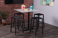 Holland Bar Stool Co. 42" Tall OD216 Indoor/Outdoor All-Season Table with 36" x 36" Square Black Marble EuroSlim Top