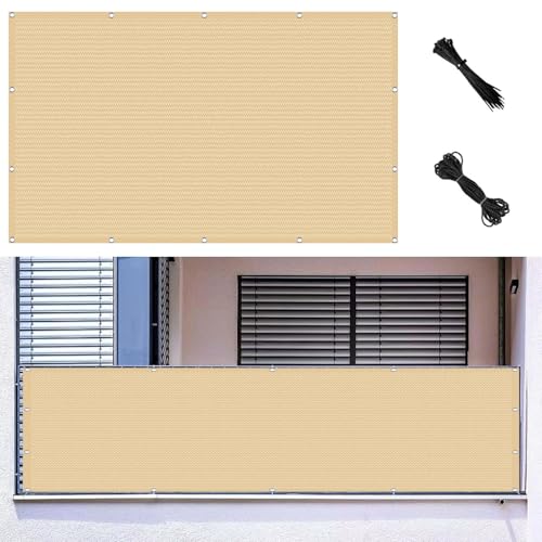 Outdoor Curtain 155x340 cm Sand Yellow Air & Water Permeable Lightweight Transparent Grommeted for Garden Patio Balcony Use