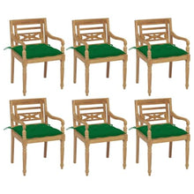 Molumvel 6 Pcs Batavia Chair Set with Cushions Solid Teak Wood Garden Furniture Dining Seating for Patio Backyard
