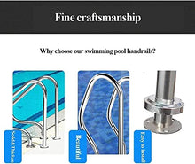 Pool Handrail Pool Rail Pool Railing 2Pcs Swimming Pool Handrails,304 Stainless Steel Safety Handrails,Easy-to-Install Ramp Bumper