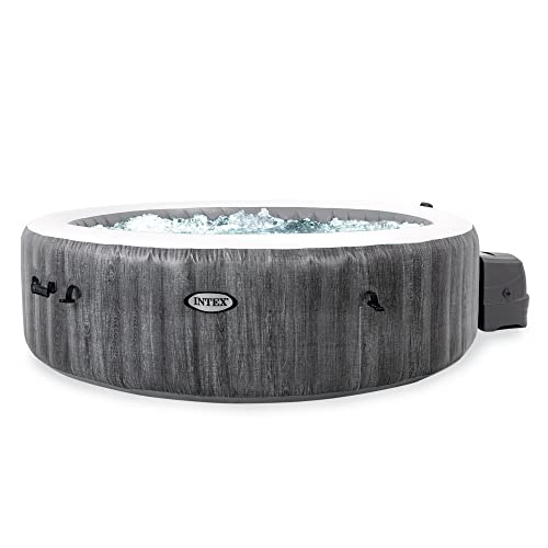 Intex PureSpa Plus 6 Person Inflatable Outdoor Hot Tub Spa Greywood