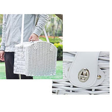 Storage Basket,Picnic Portable Rattan,Outdoor Western Food,Storage with Cutlery Hamper for Camping and Party