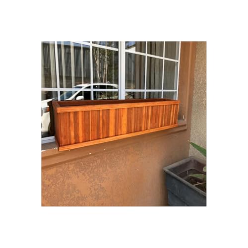 Best Redwood Window Planter Box 36 in Heart Stain