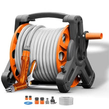 MDYHY Flexible Hose Reel Truck Lawn Water Hose Bracket Truck, Wall Mounted Flexible Hose Reel Truck, Portable Hose Storage Rack (Hose Cart+15m Pipe)