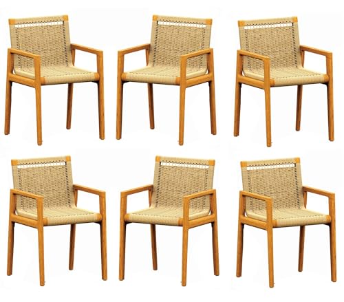 TeakFurnitureOutlet Qty 6 - Grade-A Teak Wood Luxurious Solo/Single SEMA Arm Chairs #96SeAA