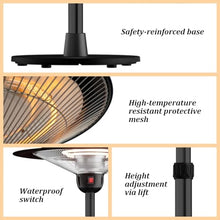 Outdoor Patio Heaters, Electric Portable Standing Heater with Base, Adjustable Height, 3-speed Adjustment, IP44 Waterproof, for Balcony Courtyard Gazebo Garage