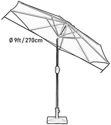 QZQHNYJ New Sun Parasol Umbrella Garden 9ft Outdoor Patio Garden Table Umbrella W/Tilt Adjustment, Perfect for Outdoor, Beach Commercial Event Market, ng, Poo, Large