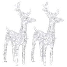 320 LED Reindeer and Sleigh Christmas Yard Decoration, Lighted Acrylic Outdoor Xmas Holiday Display, 8 Lighting Modes, Weather-Proof Figurine Set