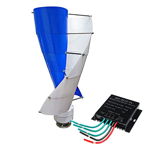 HUIZHITENGDA 4000W 10 Blade 110V/ 220V Vertical Wind Turbine Generator, Home Spiral Wind Power Turbine Generator for Home Or Camping(with Mppt Controller),12v