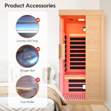 OUTEXER Indoor Far Infrared Sauna Canadian Hemlock Single Person Spa Wood Color