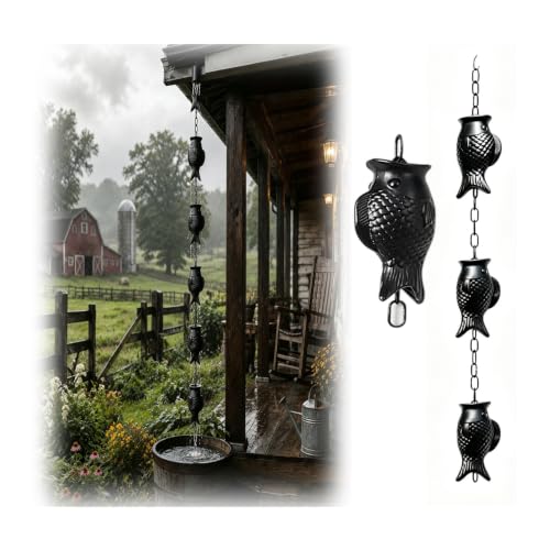 RNLFSP Farmhouse Decor Fish Rain Chain for Outdoor Retreat, Custom Size