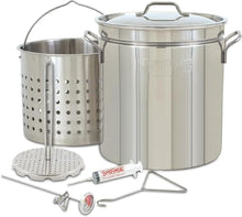 Enterprises Oversized Big Turkey Fryer Complete Kit 44 Quart Stainless Stockpot w/Steel Burner Turkeys 25+ Pounds or Diameter of 13.5"