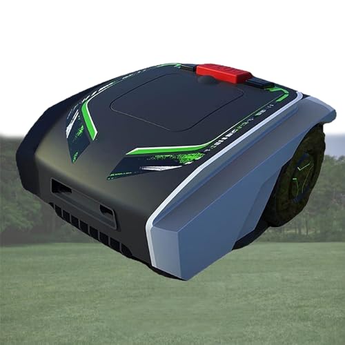 Kindevieft Robotic Lawn Mower, Automatic Lawn Mower with Accurate Navigation and Obstacle Avoidance, Mowing Robot, All-Terrain Capabilities, U-Shape Path Planning, for Grass Cutting,Black