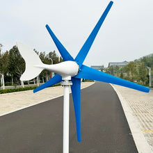 ZHOZHUT 12V / 24V / 48V Wind Power Generator 800W / 1000W / 1200W Home Wind Turbine Generator Kit with MPPT Controller and 5 Blue Blades, Low Noise and High Efficiency for Roofs, Streets,800w,12V