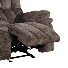 Benzara Heya Manual Glider Recliner Chair, Pillow Tufted Dark Brown