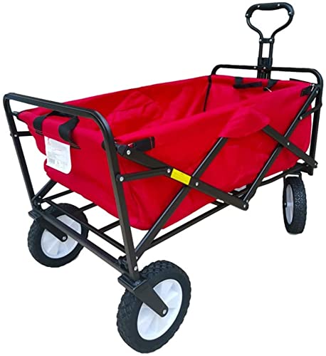 Outdoor Folding Utility Wagon Foldable Outdoor Cart Camping Wagon on Wheels Transport Trolley for All Terrain for Garden Beach Load-Bearing 150kg / 331lbs