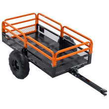 1500 lb Heavy-Duty Steel Dump Cart Trailer, 15 Cu. Ft. Tow-Behind Utility Wagon with Dual-Control Dumping, 17.7" Pneumatic Tires, Reinforced Steel Frame for ATV, UTV, Lawn Tractor & Garden Hauling