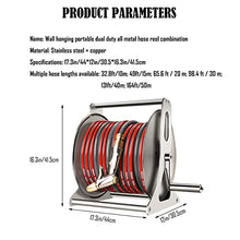 Versatile Garden Hose Reels,Wall Mount Hose Holder,Heavy Duty Hose Reel,Removable Hose Box,Easy to Use,for Outside, 98.4ft/30m