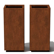Veradek Corten Steel Series Pedestal Planter - Tall Corten Steel Planter for Outdoor Porch/Patio | Naturally Rusting Steel for All-Weather Use | Modern Rustic Décor for Tall Plants, Trees, Flowers