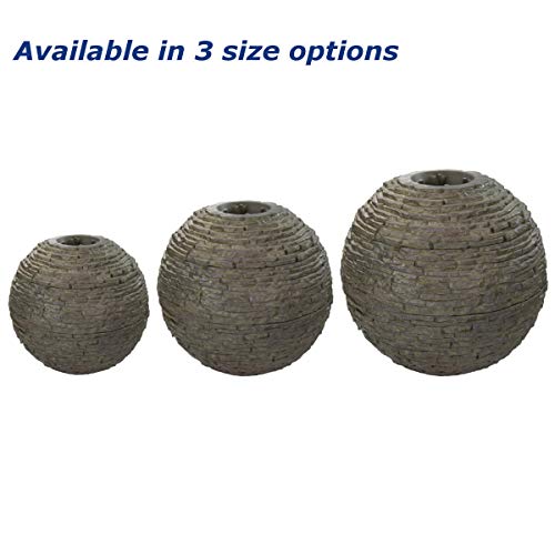 Aquascape Stacked Slate Sphere Water Fountain Medium Slate Gray