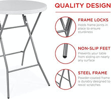 PRO&Family 32 Inch Round Cocktail Table - Foldable Bar Height Table White - Great for Parties (4)