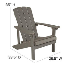 BizChair Poly Resin Adirondack Chair - Gray - All Weather - Indoor/Outdoor - Set of 4