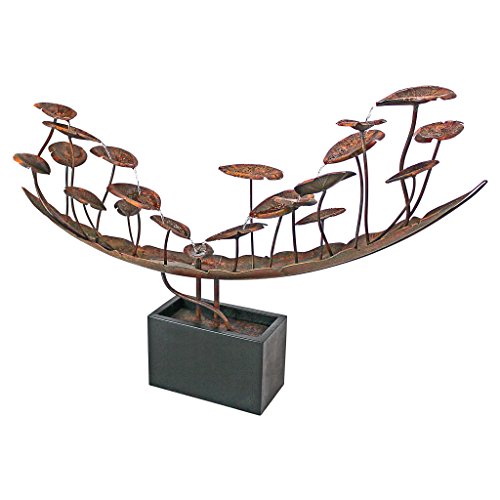 Water Fountain - Nearly 6 Foot Long Grande Asian Botanical Garden Decor Metal Fountain - Outdoor Water Feature