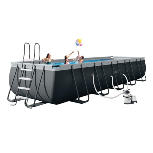 INTEX 26357MZ 20ft x 10ft x 52in Ultra XTR Deluxe Rectangular Above Ground Swimming Pool Set, Includes 1500 GPH Sand Filter Pump, SuperTough Puncture Resistant, Rust Resistant, Easy to Assemble