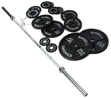 Signature Fitness Olympic Weight Plates & Barbell Set 300LB