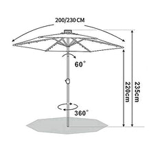 OGMOYT Garden P,Round P with Bent Umbrella Pole Led Courtyard P Without Base Solar Light Umbrella Portable Market Dining Table P for Beach Garden,Browned2.0M