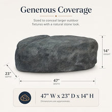Artificial Rock Cover – Weather-Resistant Fiberglass Garden Landscape Utility Concealer Slate Gray Finish for Pumps, & Irrigation Systems, Sheredian