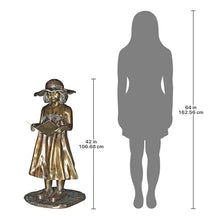 DESIGN TOSCANO Beulah's Sundress Little Girl Reading Cast Bronze Garden Statue Bronze