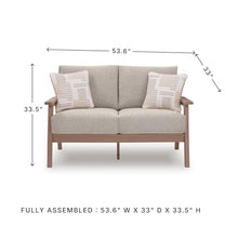 Signature Design by Ashley 2-Seater Outdoor Patio Loveseat, Driftwood
