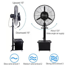 CUTPOIY Pedestal Misting Fan Outdoor Oscillating Cooling Spray Fan with 42L Tank, 3 Speeds Adjustable for Patio Garden, 71cm