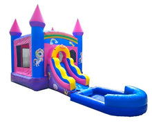 Pogo Bounce House Deluxe Pink Inflatable Bounce House with Slide and Water Pool