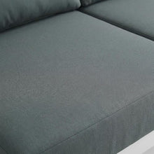 Outdoor Escape Gray Fabric Outdoor Patio Modular Sofa with Contemporary Style, Comfortable Seating, Durable Material, 150-Inch Width
