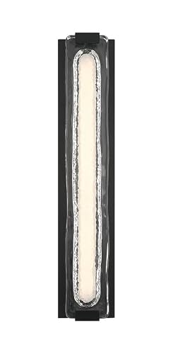 Eurofase Hiltic 1-Light LED Outdoor Wall Sconce – 24" Matte Black Modern Exterior Wall Light, Clear Glass Shade, Wet-Rated for Porch, Patio & Entryway