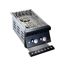 Whistler Built-in Double Side Burner for Outdoor BBQ Island,Stainless steel Black