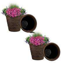 Sunnydaze Arabella 19.5'' Plastic Planter Pot for Plants, Rust, 4pk