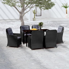 AJSEOYBS Outdoor Patio Set,Outdoor Garden Furniture,7 Piece Patio Dining Set Black,for Deck, Patio, Garden, Poolside, Backyard
