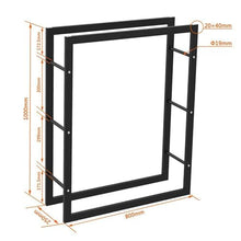 DJVHSRI Heavy Duty Metal Firewood Rack with Side Rails, Indoor & Outdoor Log Storage Stand, Easy Assembly,