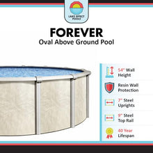 Wilbar Pools 'Forever' 15 ft x 30 ft Oval Above Ground Swimming Pool | 54 Inch Resin Protected Steel Sided Walls | Bundle Includes: 25 Gauge Overlap Liner & Widemouth Skimmer
