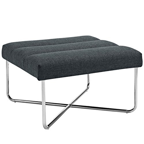 America Luxury - Chairs Modern Contemporary Urban Design Mid Century Living Lounge Room Ottoman, Grey Gray, Fabric