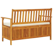 KUTYWEXFM 47.2" Outdoor Storage Bench Solid Acacia Wood Patio Deck Seating