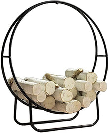 WXPWAMZ Firewood Rack Firewood Racks, Indoor Iron Fire Wood Rack Round Log Holder Frame 22.8In Wide, Heavy Duty Wood Storage Log Holder, Easy Assembly