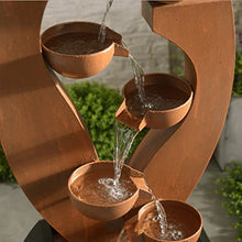 Kenroy Home 50081RSTBL Haynes Floor Fountain with Ruse and Matte Black Finish, Modern Style, 44" Height, 22.813" Width, 22.88" Depth